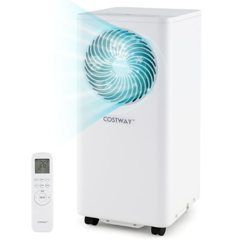 Costway - 10000 BTU Portable Air Conditioner 3-in-1 Floor AC Unit with Fan & Dehumidifier - White-Front_Standard 