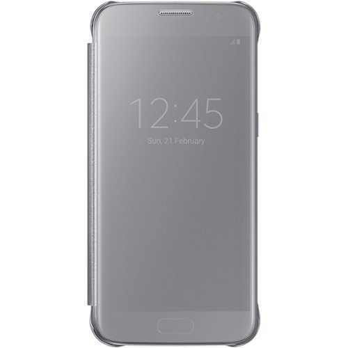 Samsung - S-View Flip Cover Flip Cover for Galaxy S7 - Silver-Front_Standard 