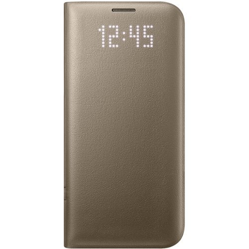  Samsung - LED View Cover Flip Cover for Galaxy S7 edge - Gold