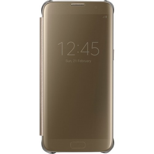  Samsung - S-View Flip Cover Flip Cover for Galaxy S7 edge - Gold