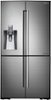 Samsung - Chef Collection 24.1 Cu. Ft. Counter-Depth 4-Door Flex French Door Refrigerator with Thru-the-Door Ice and Water - Stainless-Steel-Front_Standard