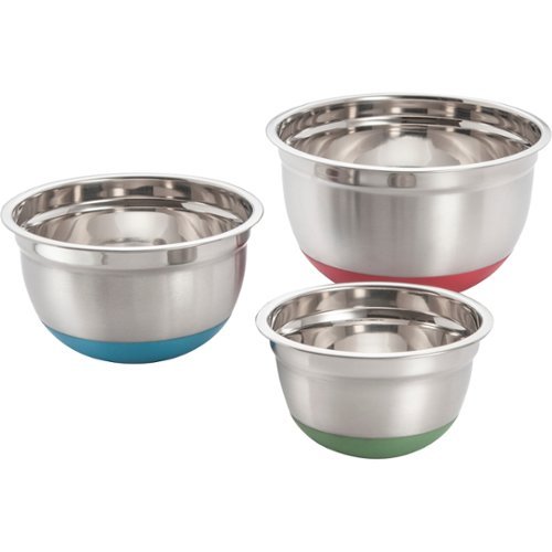  Cook Pro - 3-Piece Colorful Mixing Bowl Set - Stainless Steel