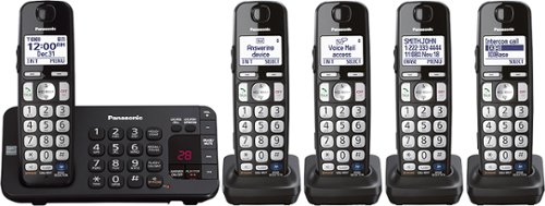  Panasonic - KX-TGE245B DECT 6.0 Expandable Cordless Phone System with Digital Answering System - Black