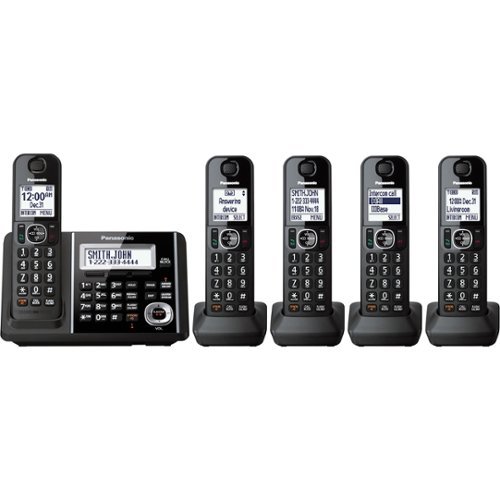  Panasonic - KX-TGF345B DECT 6.0 Expandable Cordless Phone System with Digital Answering System - Black