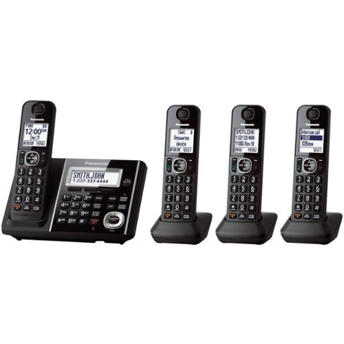  Panasonic - KX-TGF344B DECT 6.0 Expandable Cordless Phone System with Digital Answering System - Black