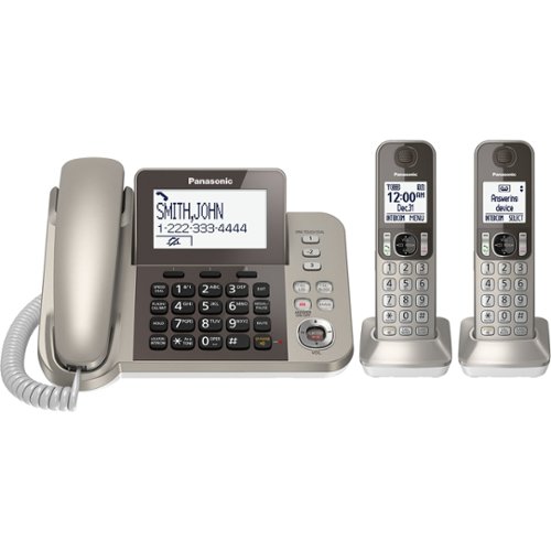  Panasonic - KX-TGF352N DECT 6.0 Expandable Cordless Phone System with Digital Answering System - Champagne gold