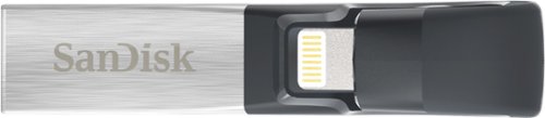  SanDisk - iXpand 128GB USB 3.0/Lightning Flash Drive - Black / Silver