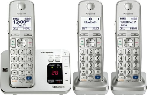  Panasonic - Link2Cell DECT 6.0 1.90 GHz Cordless Phone - Silver