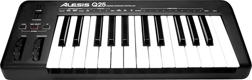  Alesis - Q25 USB/MIDI Keyboard Controller with 25 Velocity-Sensitive Keys - Black