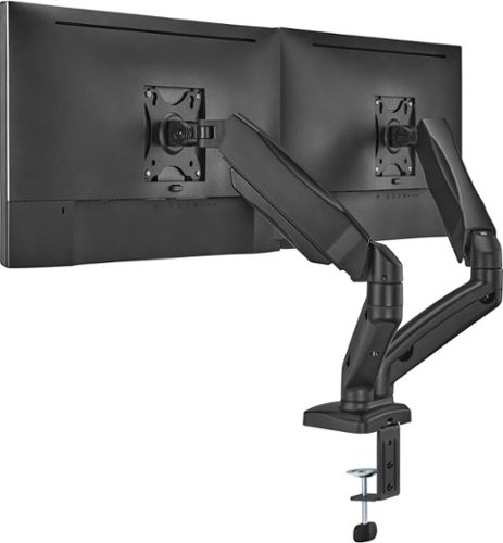 ACGAM - Dual Monitor Stand, Full Adjustable Spring Dual Monitor Mount for 2 Flat/Curved Screens 17-32 Inch and Max 19.8 lbs Each - Matte Black-Front_Standard 
