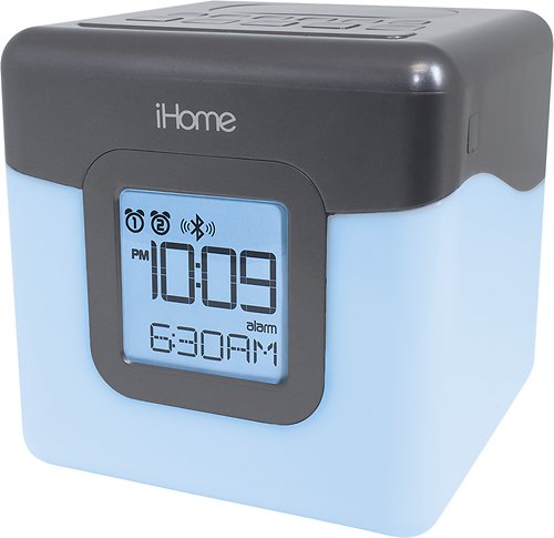  iHome - Bluetooth FM Dual-Alarm Clock Radio - Gunmetal