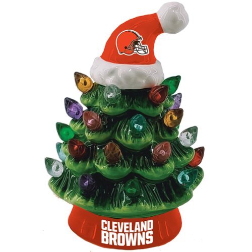 Evergreen Enterprises - Cleveland Browns 8" Light Up Ceramic LED Christmas Tree - Multicolor-Front_Standard 