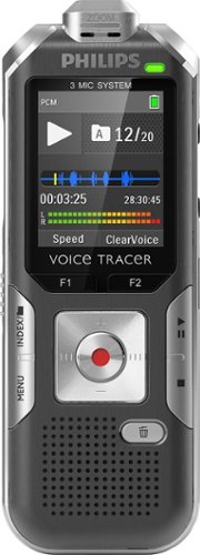 Philips - Voice Tracer Digital Recorder - Silver shadow/anthracite-Front_Standard 