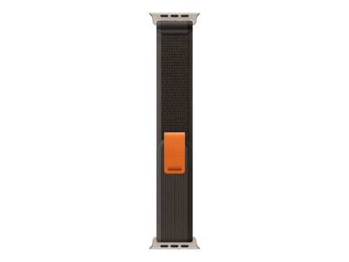 Apple - Watch Band - Trail Loop (49mm) - Black/ with Rugged Titanium Finish - S/M - Gray-Front_Standard 