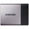 Samsung - Portable SSD T3 1TB External USB 3.1 Gen1 Portable Hard Drive - Black/Silver-Front_Standard