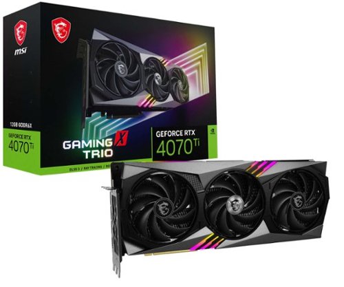 MSI - NVIDIA GeForce RTX 4070 Ti 12GB Gaming X Trio 12GB DDR6X PCI Express 4.0 Graphics Card - Black-Front_Standard 