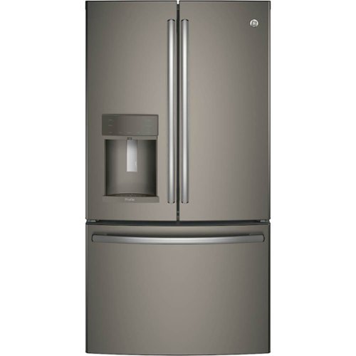  GE Profile - 22.1 Cu. Ft. French Door Counter-Depth Refrigerator with Hands-Free AutoFill - Slate