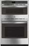 GE Profile - 27" Built-In Double Electric Convection Wall Oven with Built-In Microwave - Stainless Steel-Front_Standard