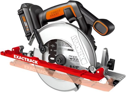 WORX - ExacTrack 20V 6.5" Cordless Circular Saw (1 x 2.0 Ah & 1 x Charger Included) - Black