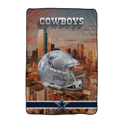 Pegasus - Dallas Cowboys 66" x 95" Oversized Skyline Series Helmet Ultra Cozy Blanket - Multicolor-Front_Standard 