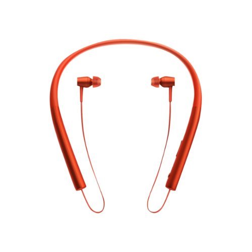  Sony - h.ear in Wireless In-Ear Behind-the-Neck Headphones - Cinnabar red