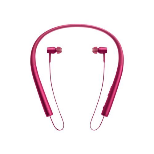 Sony - h.ear in Wireless In-Ear Behind-the-Neck Headphones - Bordeaux pink-Front_Standard 