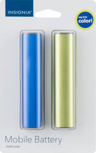  Insignia™ - 2600 mAh Portable Charger for Most USB-Enabled Devices (2-Pack) - Green/Royal Blue