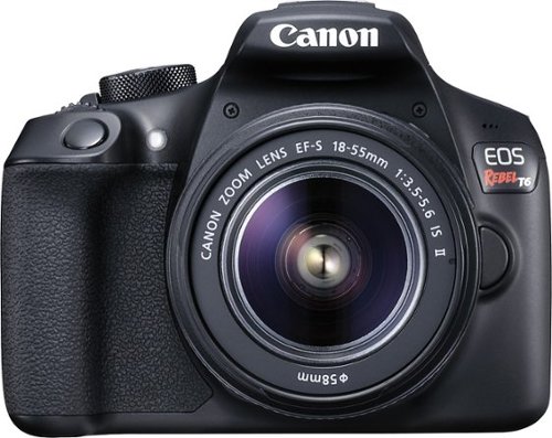  Canon - EOS Rebel T6 DSLR Camera with EF-S 18-55mm f/3.5-5.6 IS II Lens - Black