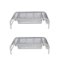 Mind Reader - Network Collection Monitor Stand, 3-Compartment Storage, Metal Mesh, Set of 2, 20"L x 11.5"W x 5.5"H, Silver - Siler-Front_Standard