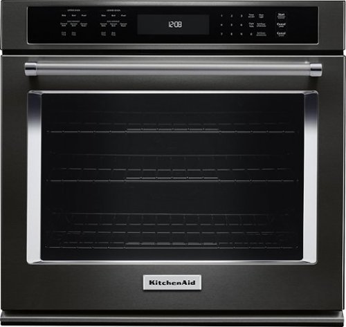 KitchenAid - 30" Built-In Single Electric Convection Wall Oven - Black Stainless Steel