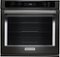 KitchenAid - 30" Built-In Single Electric Convection Wall Oven - Black stainless steel-Front_Standard