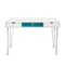 Walker Edison - Modern Two-Tone Computer Desk - Aqua-Front_Standard