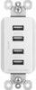 Legrand - Quad USB In-Wall Charging Outlet - White-Front_Standard
