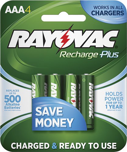  Rayovac - Rechargeable AAA Batteries (4-Pack)