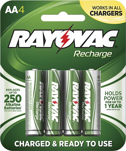  Rayovac - Rechargeable AA Batteries (4-Pack)