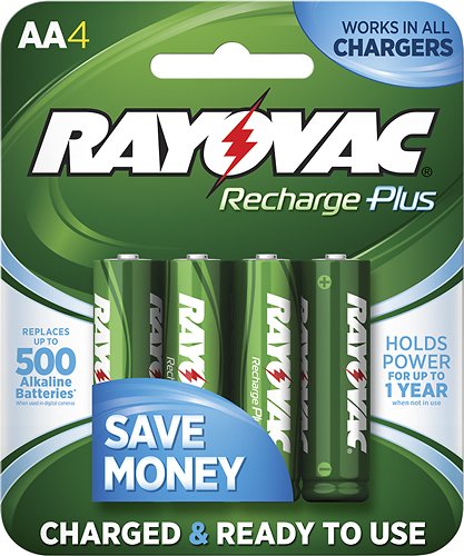 Rayovac Rechargeable 1350mAh NiMH AA Batteries 4 Pack 