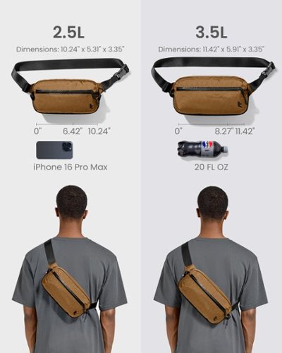 tomtoc Aviator-T35 2.5L X-Pac Sling Bag with RFID Blocking, Minimalist Crossbody Bag Chest Shoulder Pack for Travel, Everyday - Khaki BUY IN EUROPE