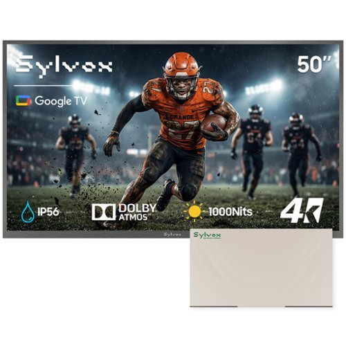 Bundle - Sylvox - 50" Outdoor TV with TV Cover, 1000nits Google Smart TV, IP56 Waterproof Partial Sun Outside TV(Deck Pro3.0）-Front_Standard 