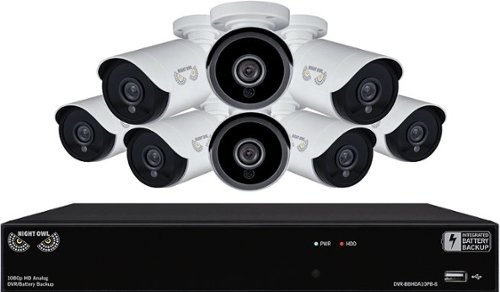  Night Owl - 8-Channel, 8-Camera Indoor/Outdoor Wired 1080p 2TB DVR Integrated Battery Backup Surveillance System