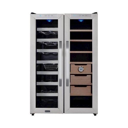 Whynter - Freestanding Wine Cooler and Cigar Humidor Center - Black/Stainless-Steel