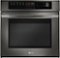 LG - 30" Built-In Single Electric Convection Wall Oven with EasyClean - Black Stainless Steel-Front_Standard 