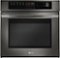 LG - 30" Built-In Single Electric Convection Wall Oven with EasyClean - Black Stainless Steel-Front_Standard