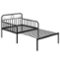 Costway - Metal Daybed Extendable Daybed to Twin Size Bed Heavy Duty Slats Support Sofa Bed - Black-Front_Standard