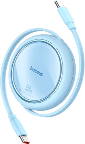 Baseus Free2Pull Mini 100W Retractable USB C Cable Fast Charging for iPhone 16 and Samsung 3.3ft Blue - Blue WORLDWIDE DELIVERY