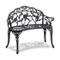 VEVOR - Outdoor Bench, 38.8 inches Metal Garden Bench for Outdoors,480 lbs Load Capacity Bench, with Backrest and Armrests - Black-Front_Standard