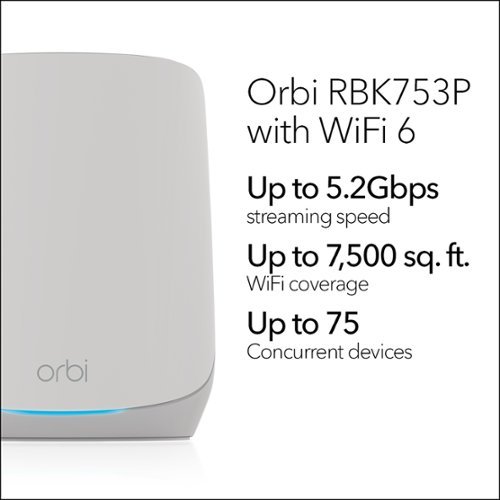 NETGEAR Orbi 750 Series AX5200 Tri-Band Mesh Wi-Fi 6 System (3-pack) - White WORLDWIDE DELIVERY
