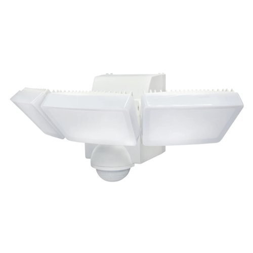 IQ America - 1200 Lumen Battery Operated LED Motion Security Flood Light Wall Eave Universal Mount Indoor/Outdoor WH - White-Front_Standard 