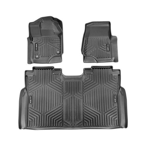 VEVOR - Automotive Floor Mats, Fits for 2015-2024 Ford F-150 (Includes 2022-2024 Lightning) SuperCrew with Carpet - Black-Front_Standard 