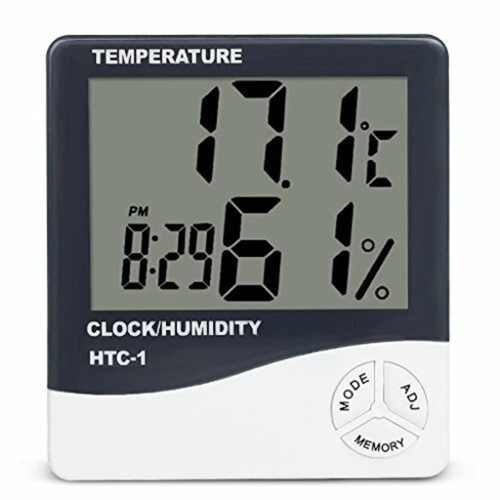  Stock Preferred - Digital Indoor Thermometer Hygrometer with LCD Display - White