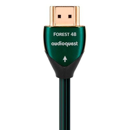 AudioQuest Forest 48 2.5' 4K-8K-10K 48Gbps In-Wall Rated HDMI Cable - Black with Green Stripes WORLDWIDE DELIVERY
